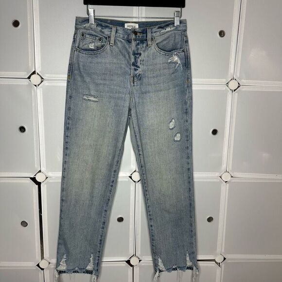 Pistola Cassie Crop Distressed High Rise Jeans Size 27 - Picture 2 of 12